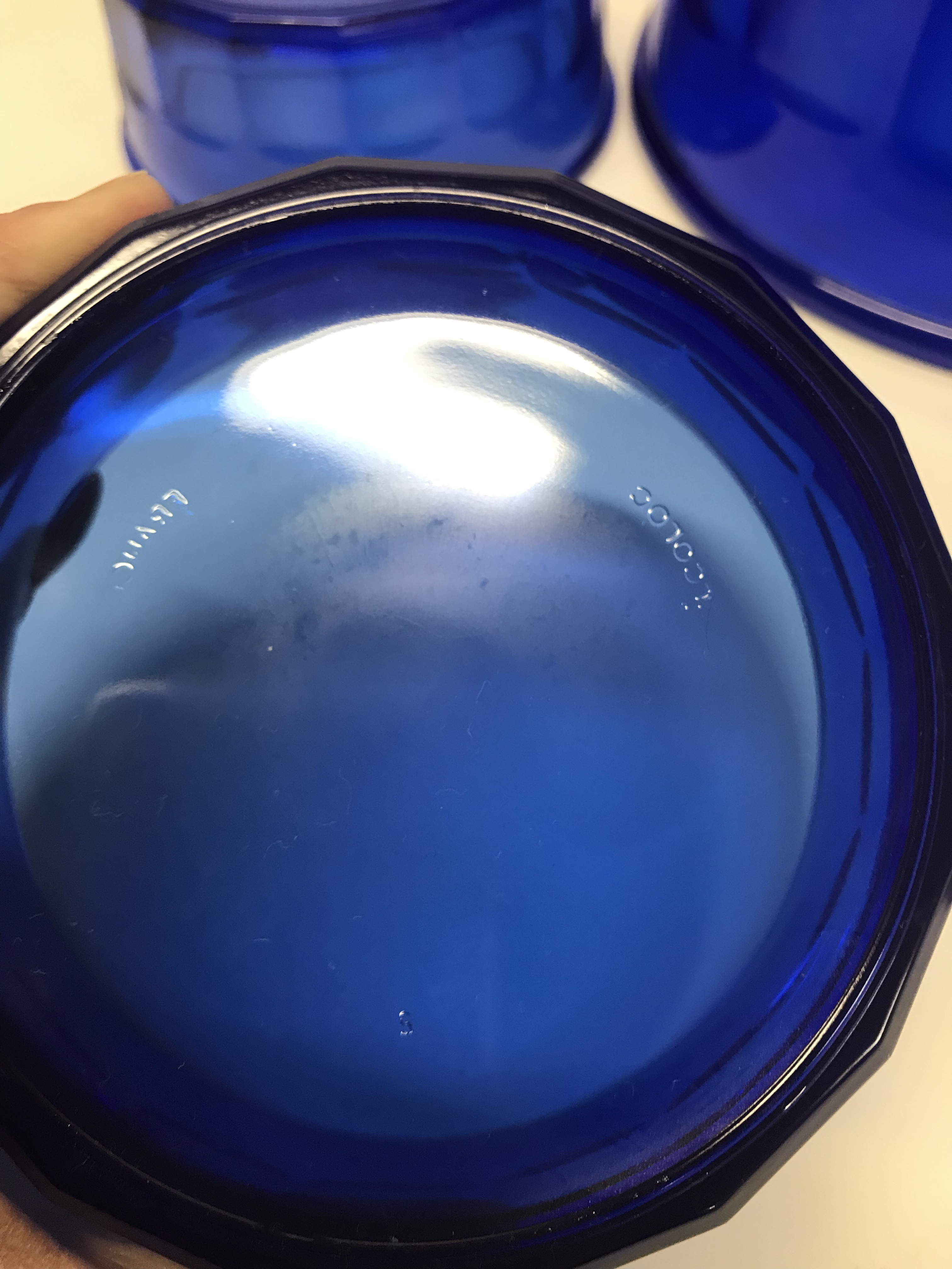 Made In France Arcoroc Vintage Cobalt Blue Glass Plates Home Living Dining Serving Stokfella Com