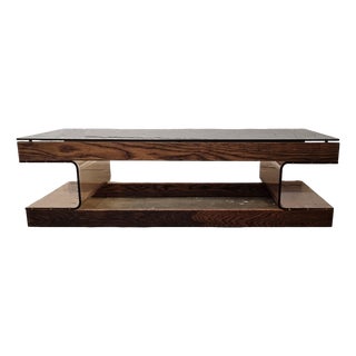 Coffee Table in Smoked Acrylic Glass with Smoked Glass Top from Roche Bobois For Sale