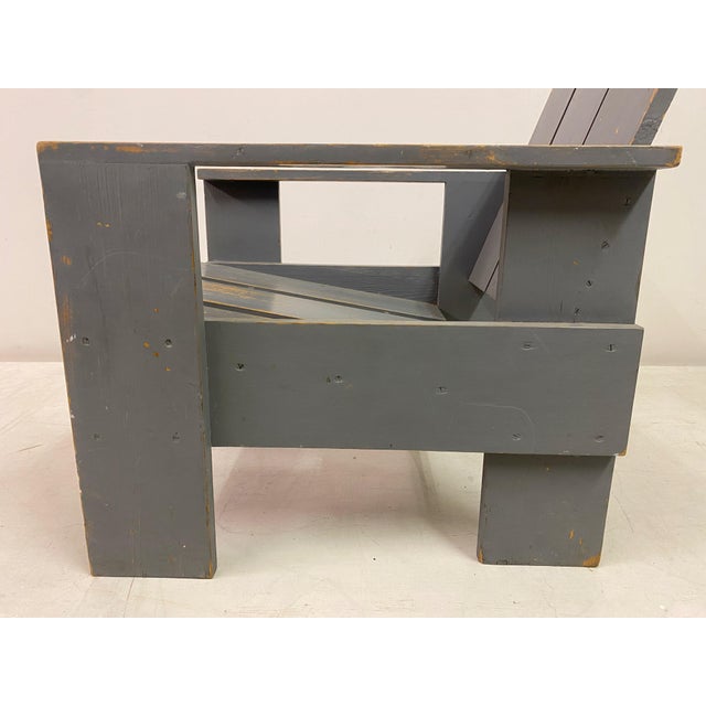 1960s Mid-Century Blue Painted Crate Armchair, 1960s For Sale - Image 5 of 15