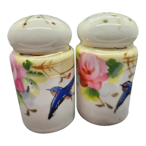 Vintage Hand-Painted Porcelain Salt & Pepper Shakers From Japan