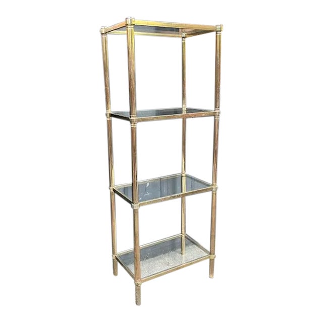 1970s Brass & Glass Etagere For Sale