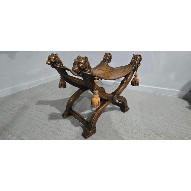 Walnut X Framed Stool, 1880s For Sale - Image 10 of 16