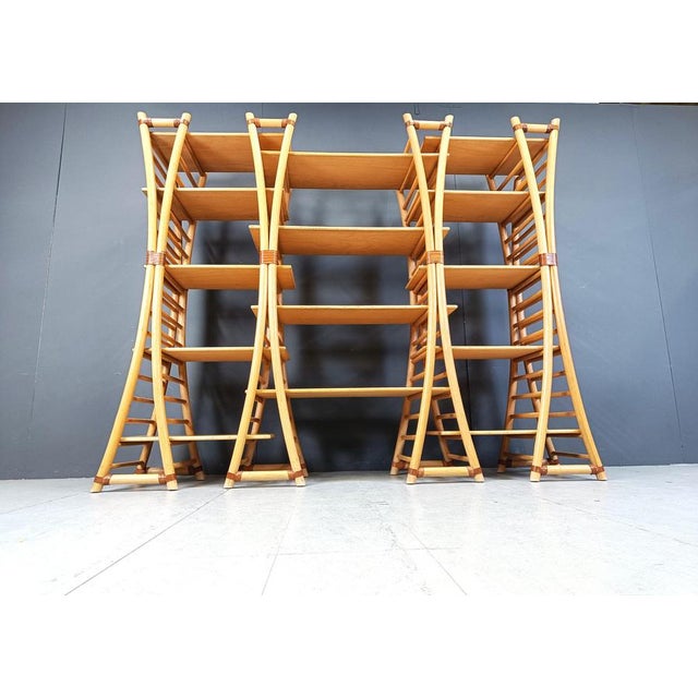 Boho Chic Vintage Bamboo Wall Unit, 1970s For Sale - Image 3 of 11