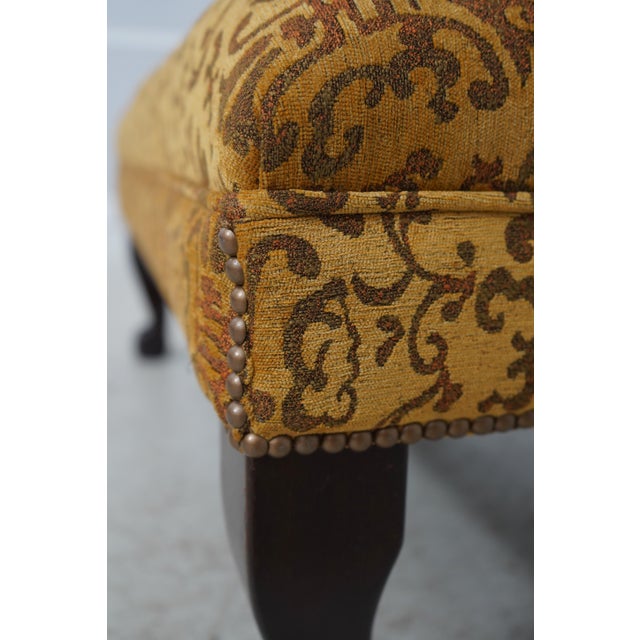 Ball & Claw Mahogany Newly Upholstered Stool or Ottoman For Sale - Image 9 of 12