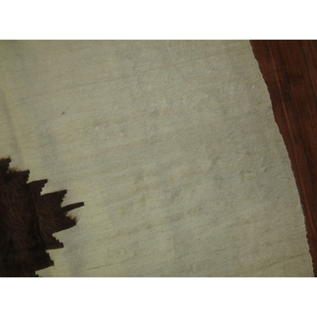 Early 20th Century Ivory Brown Mohair Rug - 4'8" x 6' For Sale - Image 4 of 7