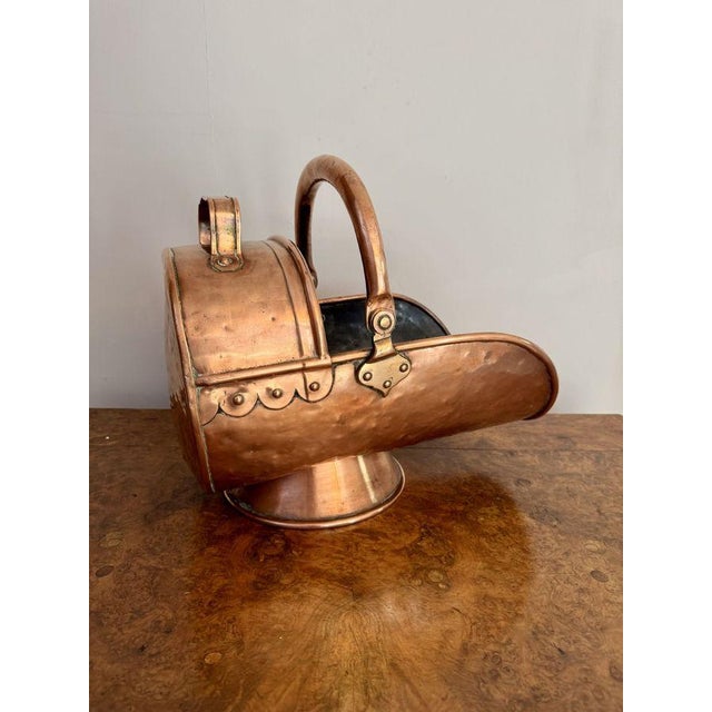 Mid 19th Century Antique Victorian Copper Coal Scuttle, 1860 For Sale - Image 5 of 7