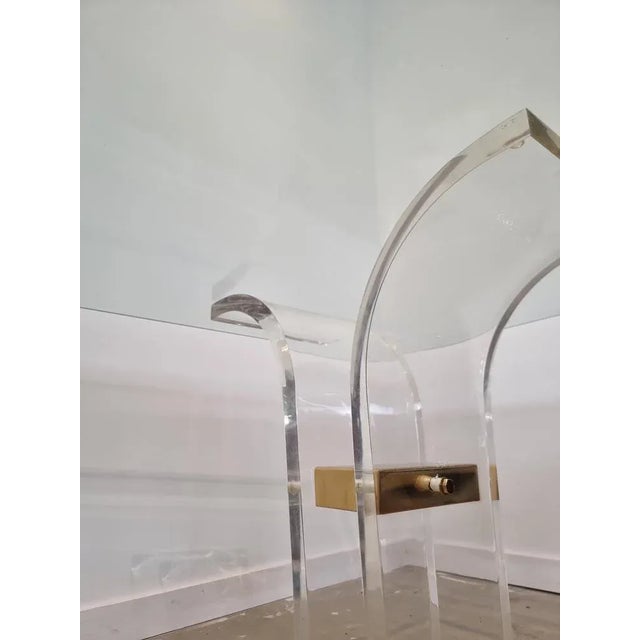 Brass and Acrylic Glass Dining Table by Charles Hollis Jones For Sale - Image 9 of 10