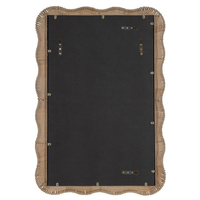Contemporary Erin Gates Scalloped Rattan Linden Mirror For Sale - Image 3 of 10