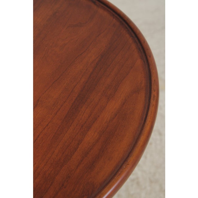 Wood Henkel Harris Cherry Queen Anne Pedestal Table For Sale - Image 7 of 15