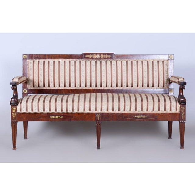 French Empire Mahogany Sofa, 1860s For Sale - Image 15 of 17