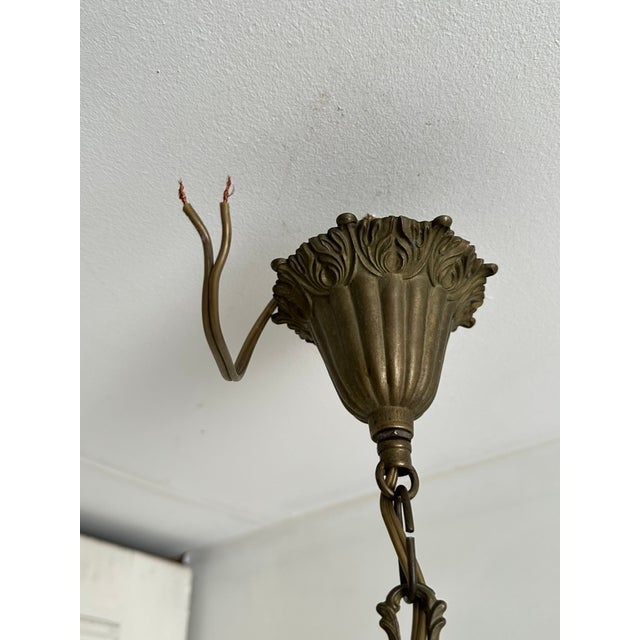 French Country Tole Botanical Five-Light Chandelier with Cattails and Flowers, 1960s For Sale - Image 12 of 17