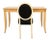 Sally Sirkin Lewis J. Robert Scott Art Deco Style Blonde Maple Wood Desk and Chair, chair with "Designed by Sally Sirkin...