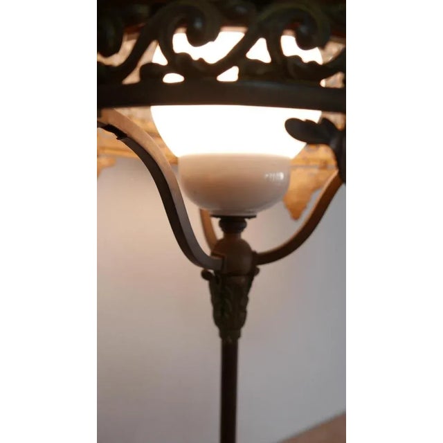 1940s Iron Table Lamp with Crystal Top, Germany, 1930s For Sale - Image 5 of 11