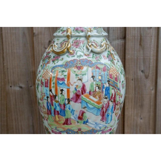 Large Antique Chinese Qing Dynasty Famille Rose Porcelain Vase, 1800s For Sale - Image 14 of 18