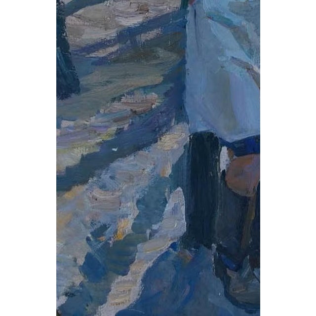 1980s Original Oil Painting: Young Nurse Portrait, Ukrainian Art, 1980s 68-45 For Sale - Image 5 of 6
