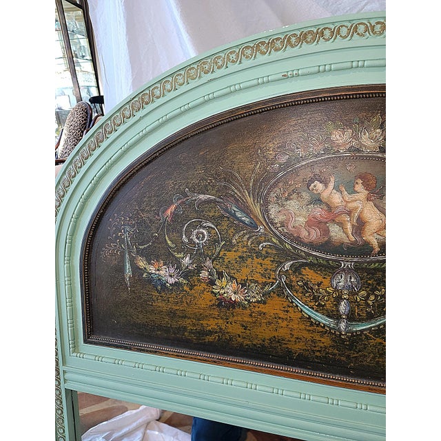 Wood 1920s Louis XVI Style Trumeau Mirror For Sale - Image 7 of 13