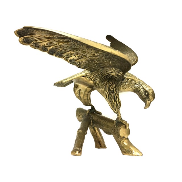 Handmade 24" Solid Brass Eagle Bird on Branch Figurine Chairish