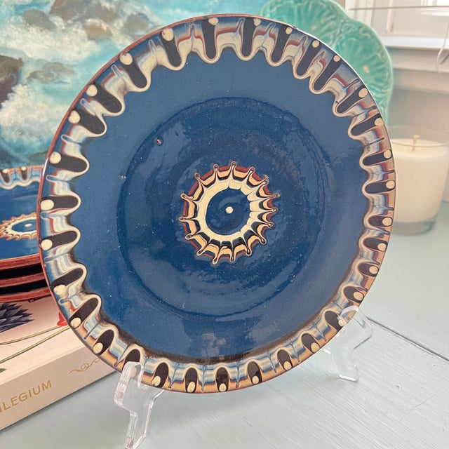 Bulgarian Troyan Redware Art Pottery Plates - Set of 4 For Sale In San Antonio - Image 6 of 10