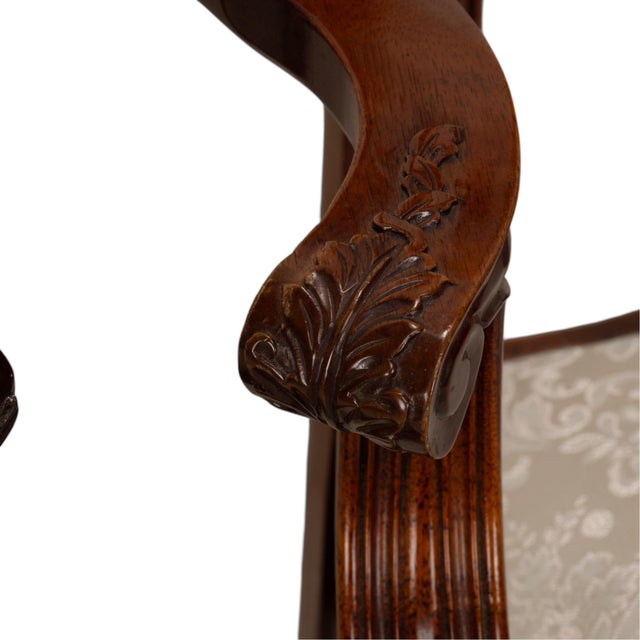 Pair Antique Chippendale Revival Carved Mahogany Ball & Claw Arm Chairs For Sale In Tampa - Image 6 of 18