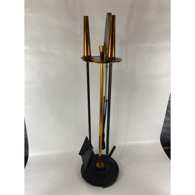 Black Mid-Century Modern Fireplace Tool Set- 4 Pieces For Sale - Image 8 of 8