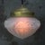 Vintage Industrial Frosted Glass and Brass Pendant Lamp For Sale - Image 4 of 9