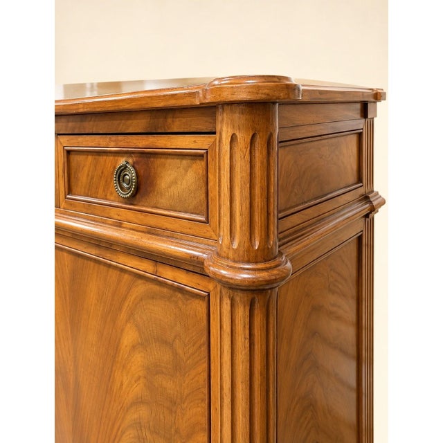 A louis xvi revival style sideboard, estimated to date from the early 20th century, crafted from solid walnut with walnut...