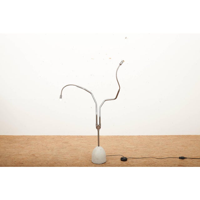 Tree Tops Light Floor Lamp with Concrete Base Dark Grey Metal Stem by Ron Arad for Barton, 1983 For Sale - Image 3 of 13