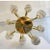 Metal Bespoke Italian Alabaster White Murano Glass Brass Curved Globe Chandelier For Sale - Image 7 of 12
