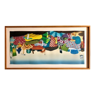 Tom Burckhardt, Color Lithograph Linocut Chine Collé "Workshop" Bright Modernist Pop Art, 2004 For Sale