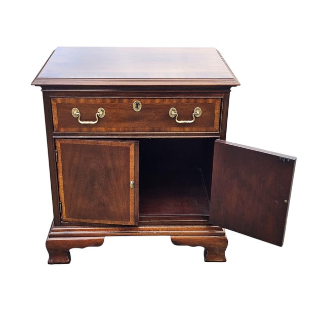 Brown Vintage Councill Furniture Single Drawer Bedside Table Nightstand For Sale - Image 8 of 10