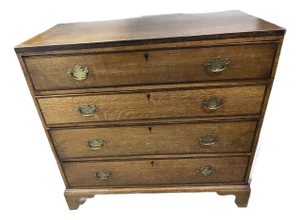 Antique 19th Century George III / Chippendale Oak Chest of Drawers