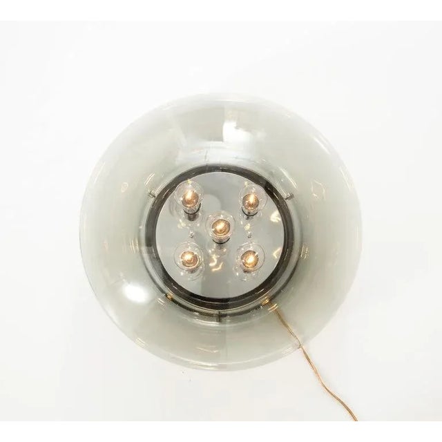 1970's Space Age Smoked Gray Flush Mount / Sconce For Sale - Image 9 of 10