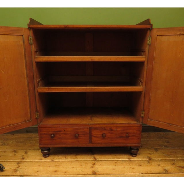 Wood Antique Irish Linen Press Cabinet from Merrion Castle For Sale - Image 7 of 18