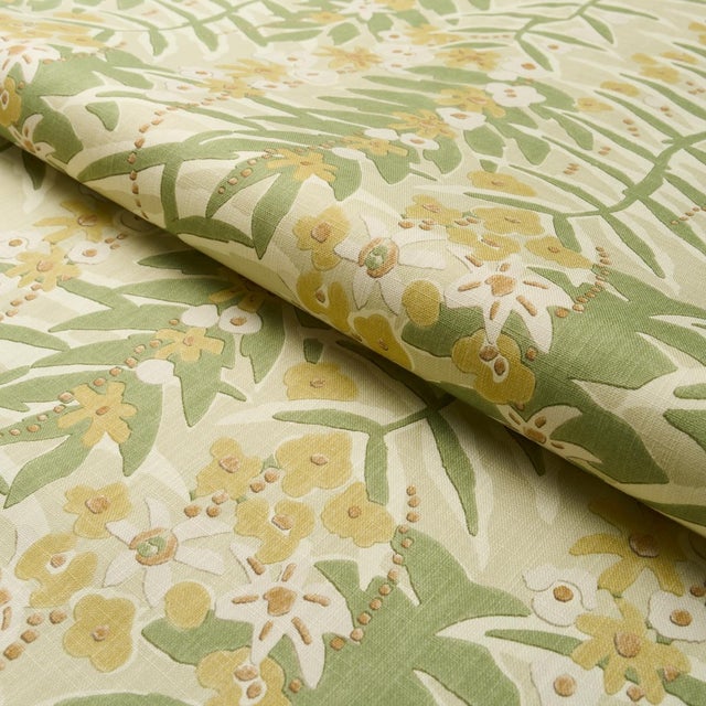Schumacher Schumacher Ashbee Botanical Fabric In Citron For Sale - Image 4 of 4