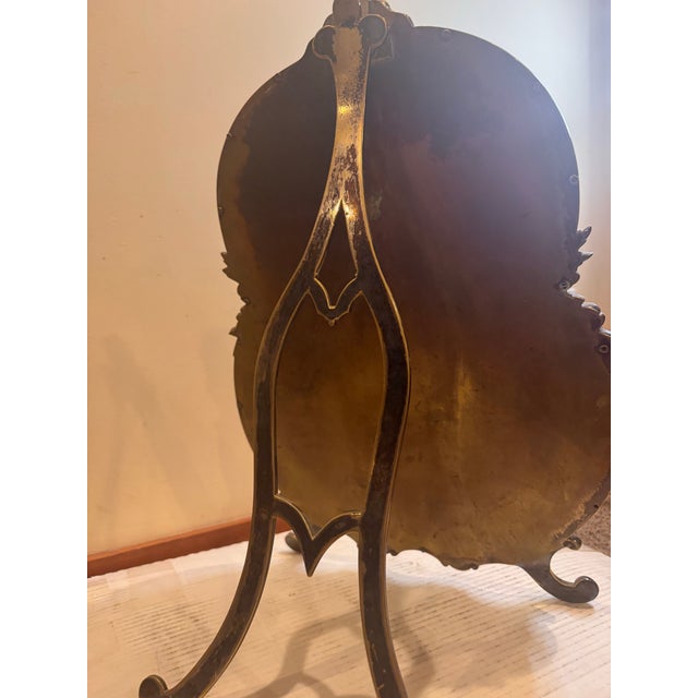 Rococo Mid-Century Baroque Style Gold Leaf Gilded Crest Mirror, 1950s 19th Century French Rocaille Table Mirror For Sale - Image 3 of 10