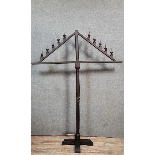 Wood Large Chestnut Candlestick, 1650 For Sale - Image 7 of 7