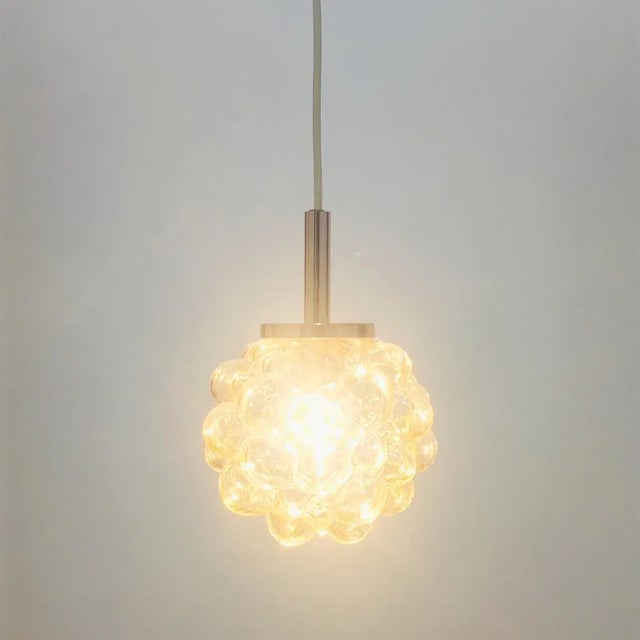 Mid-Century Modern Mid-Century Modern Amber Bubble Glass Pendant Light by Helena Tynell for Limburg, Germany, 1960s For Sale - Image 3 of 10