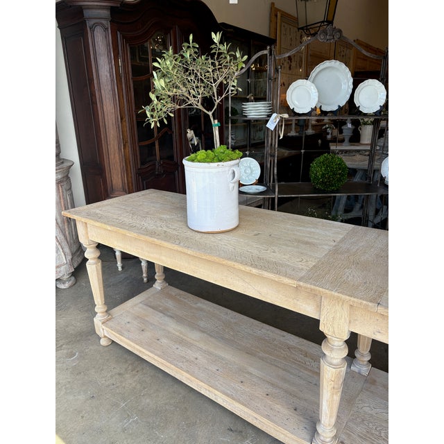 Large 19th Century French Bleached Oak Draper's Table For Sale - Image 11 of 12