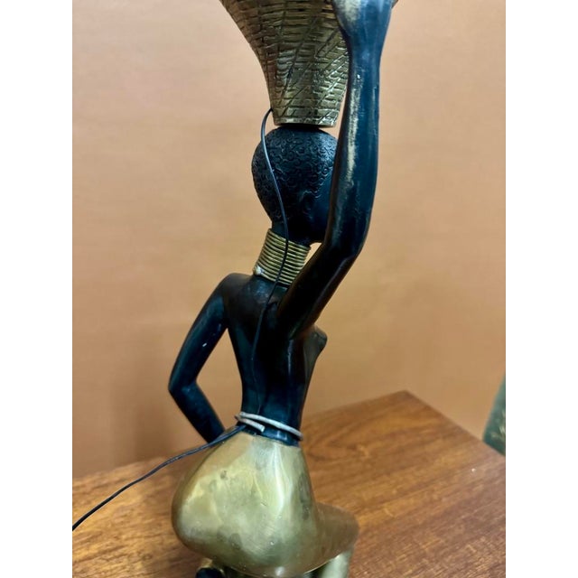 Large Bronze Table Lamp, 1970 For Sale - Image 6 of 11