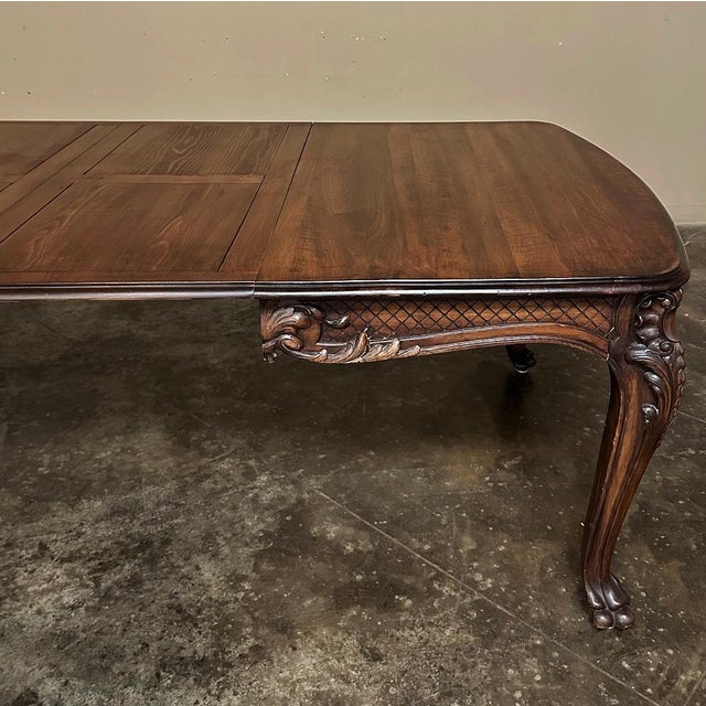 Antique French Louis XIV Walnut Dining Table With 2 Leaves For Sale - Image 10 of 12
