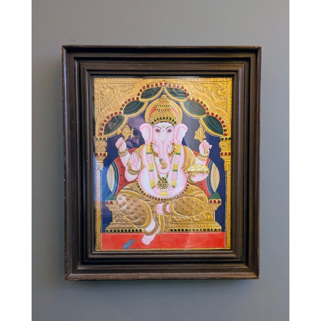 Traveling Man treasures is selling this vintage traditional Tanjore (Thanjavur) painting depicting the Hindu deity Lord...