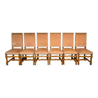Antique French Louis XIV Os De Mouton Dining Chairs - Set of 6 For Sale
