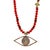 Christmas Vibe Watchful Evil Eye Pendant Red Beaded Necklace For Sale - Image 4 of 11