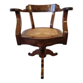 Vintage French Desk Chair in Mahogany For Sale