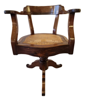 Vintage French Desk Chair in Mahogany