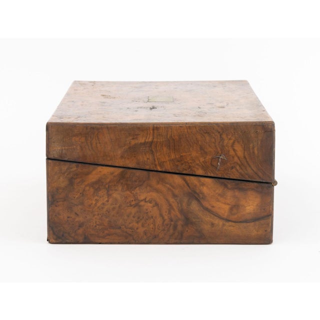 Victorian Burl Walnut Writing Box For Sale - Image 10 of 12
