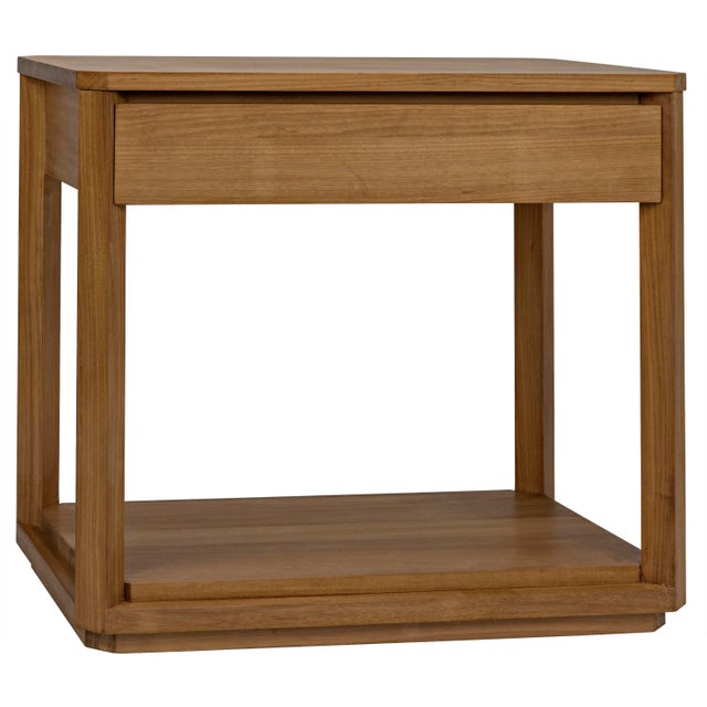 Brown NOIR Sylvia One Drawer Side Table in Gold Teak For Sale - Image 8 of 8