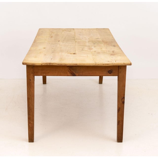 Tan French Country House Style Rustic Pine Work Table For Sale - Image 8 of 9
