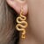 Massive Snake Earrings With Citrines in Opened Mouth, Pair For Sale - Image 4 of 9
