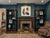 1990s Pair Asian Inspired Asymmetrical Dark Brown Shelving Display Cabinet Divider For Sale - Image 5 of 14